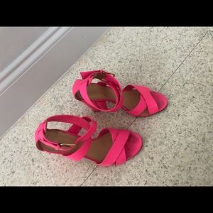 Bright pink sandals